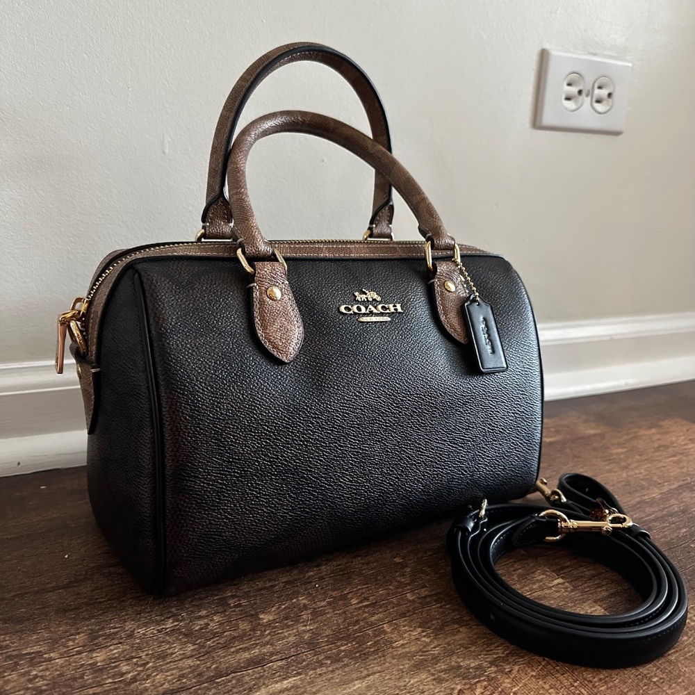Coach two tone satchel bag